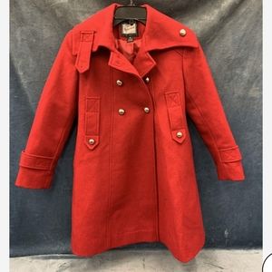 Red Double-Breasted Kids Coat
